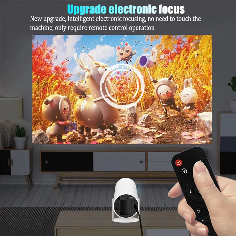 Black 4K-Support Home Projector, 1280x720P, Wi-Fi & Bluetooth, Android 11 + Carry Bag AU Plug