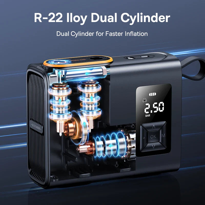 Cordless Air Compressor for Cars, Bikes, Balls, 6000mAh