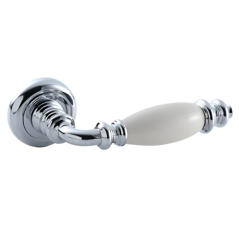 Silent Ceramic Handle Bathroom Door Lock Silver Finish