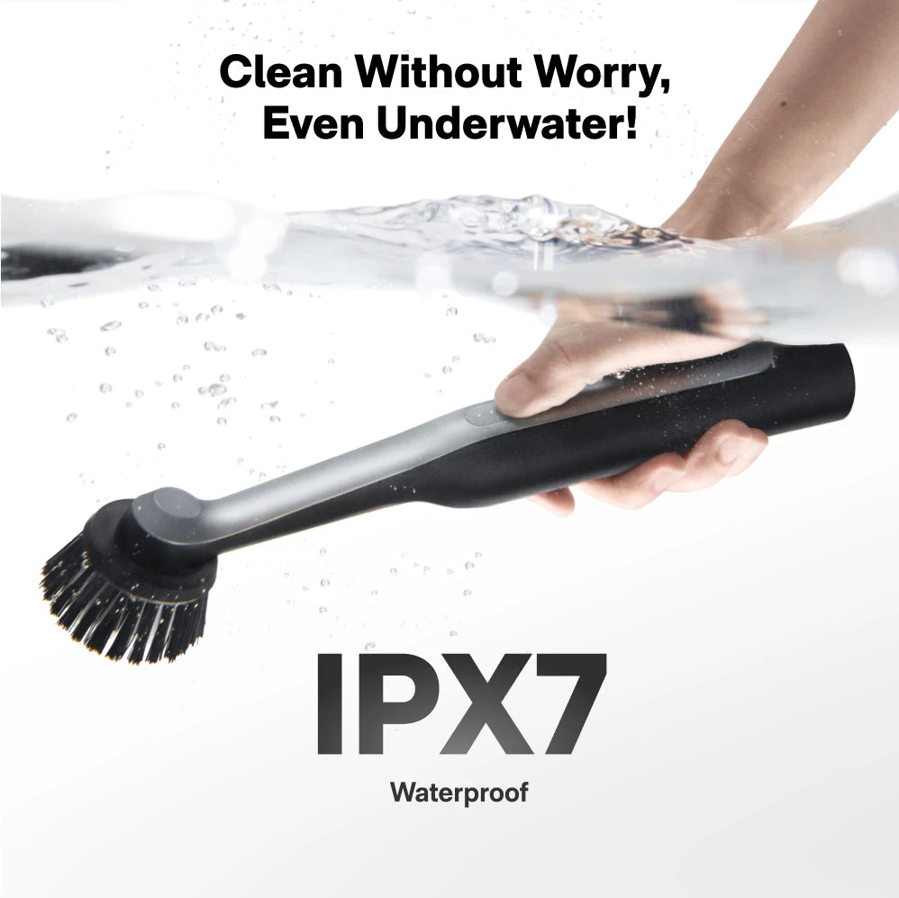 Rechargeable Spin Scrubber with 12 Heads – 250RPM Motor, 2 Speeds, Lightweight for Home Cleaning
