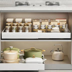 Pull-Out Kitchen Drawer Organizer Carbon Steel No Drill 48cm
