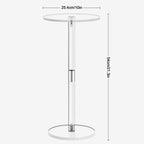 Transparent Acrylic Round End Table – Compact Accent Table for Lounge & Home