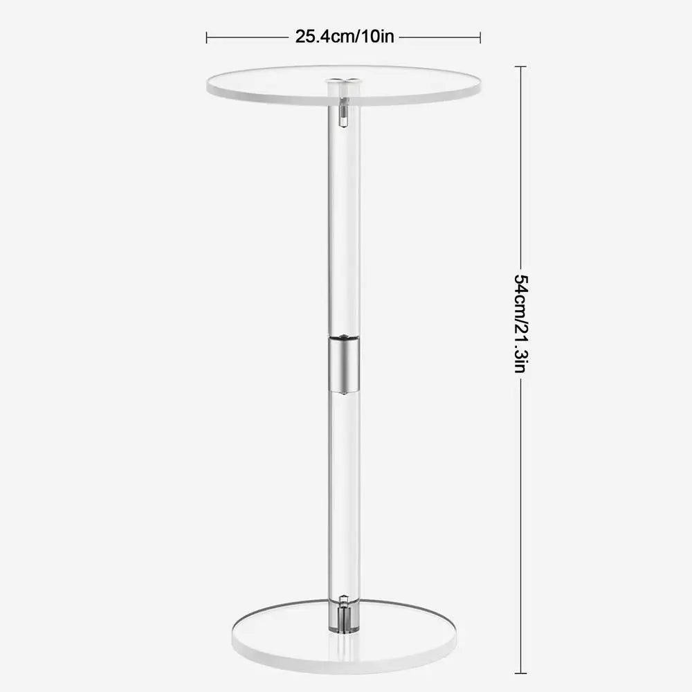Transparent Acrylic Round End Table – Compact Accent Table for Lounge & Home
