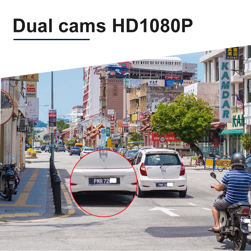 10.26" Touchscreen Car Mirror Dash Camera with Dual Lens, WiFi & Bluetooth