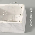 Modern Black White Marble Tissue Box Small Elegant Home Accent