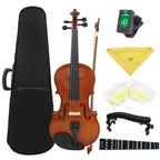 Full Size Beginner Violin Set with Case & Accessories