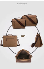 17-Inch Canvas Laptop Messenger Bag for Work and Daily Use