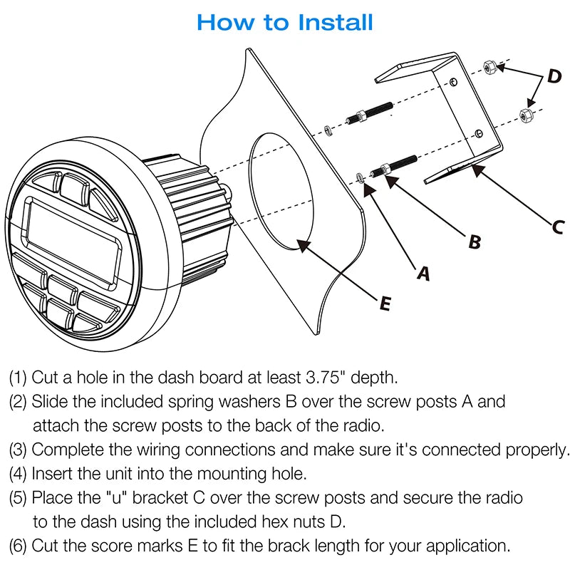 Waterproof Marine Bluetooth Stereo System for Boats, RVs & Outdoor Use