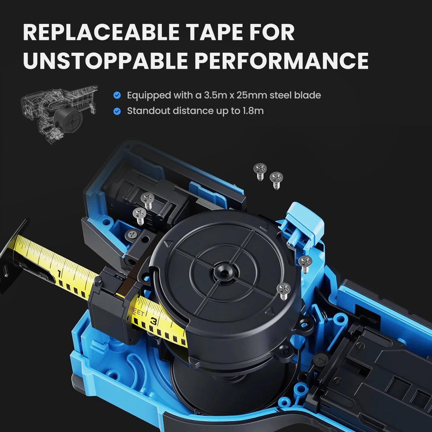 100M Bluetooth Laser Tape Measure with Green Line Marking