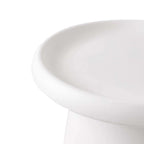 50cm Round Mushroom Coffee Table – White, Modern Pedestal Side Table