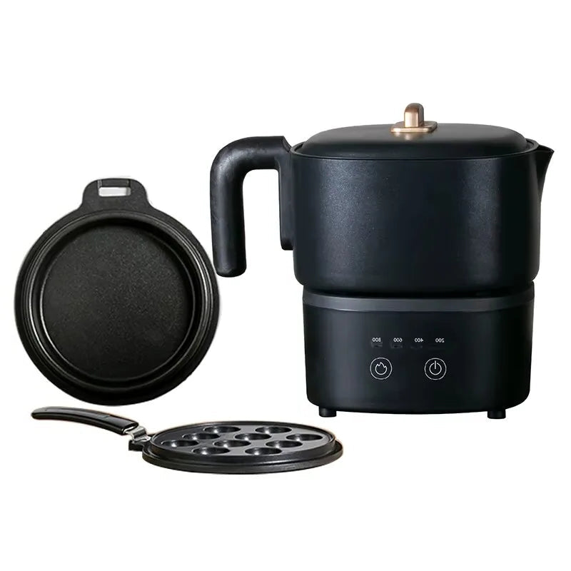 2.2L Portable Electric Cooker Fry, Stew, Grill & Takoyaki Maker with Non-Stick Pot, 800W Heating