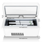White Portable Insulin Fridge with LCD Display, 7800mAh Battery, 2–8°C Cooling for Travel Use
