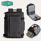 Black Expandable Travel Backpack with Laptop and USB Port