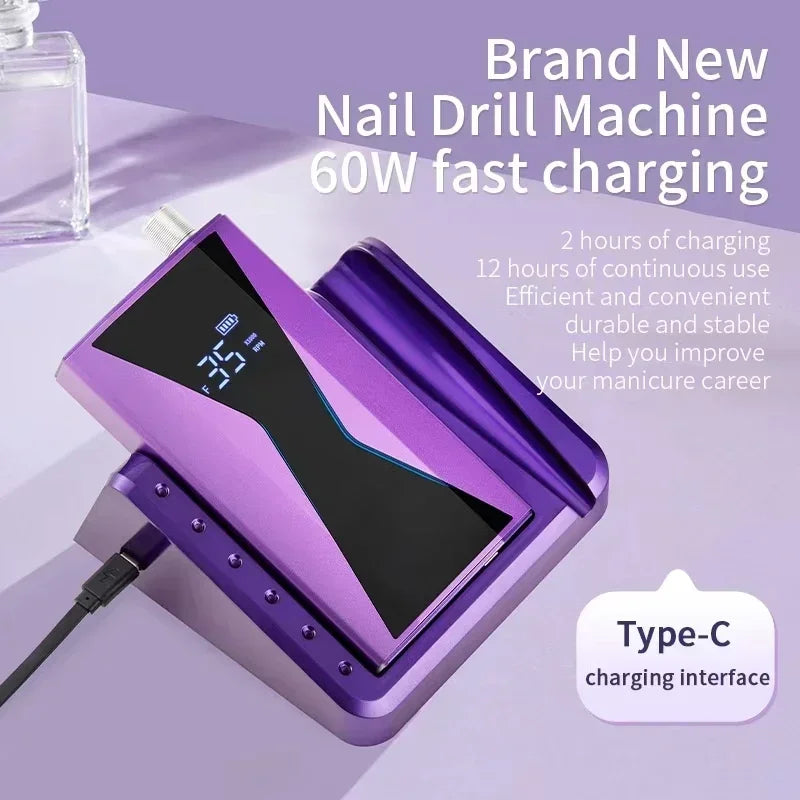 Rechargeable Nail Grinder with Storage and Accessories