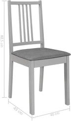 Modern Solid Wood Kitchen & Dining Chairs with Cushions – Set of 4