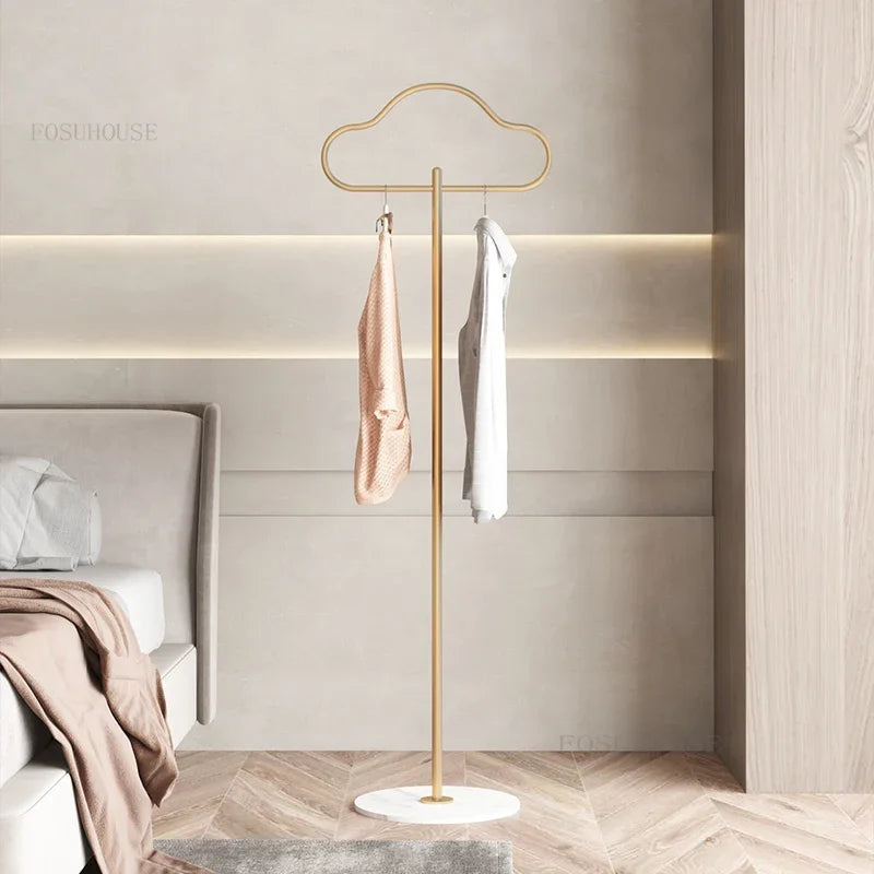 Modern Metal Coat Rack Slim Space-Saving Clothes Stand for Bedroom, Porch, or Apartment