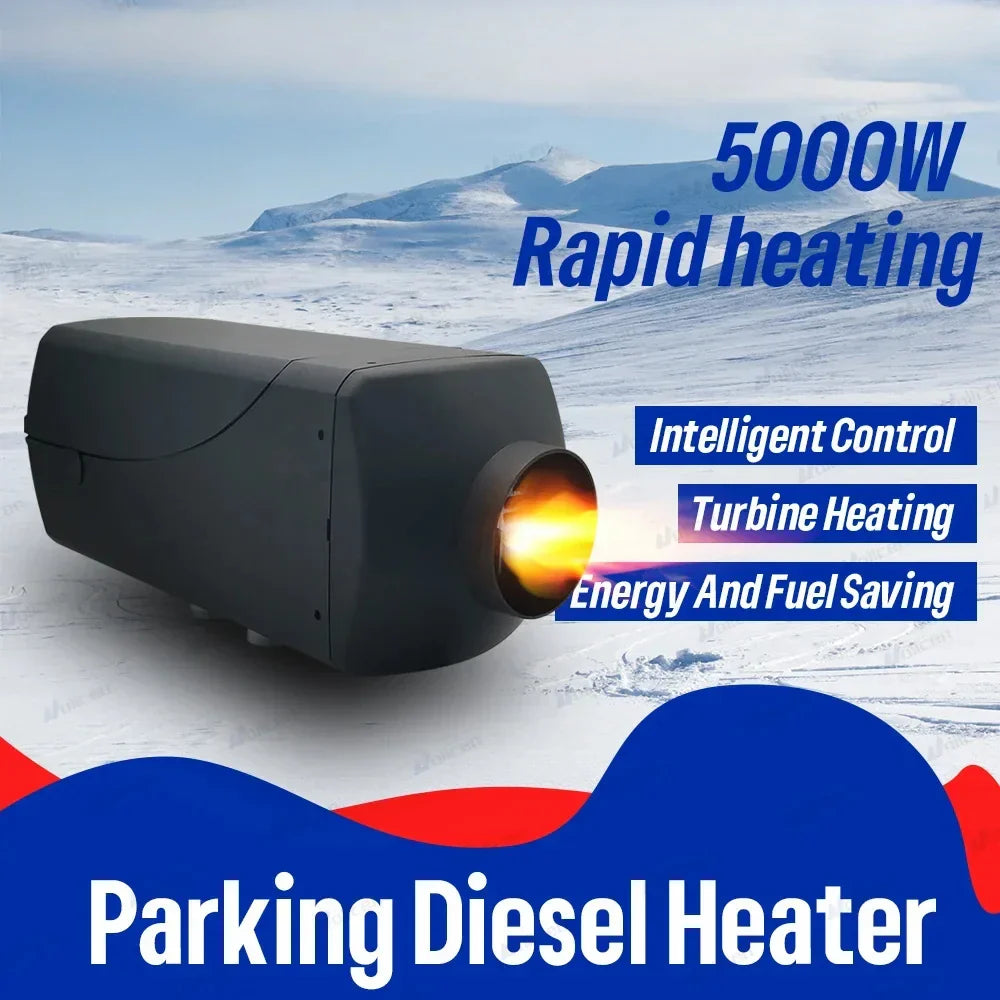 12V/24V Diesel Parking Heater for RV Truck Cabin, 2KW–5KW Output