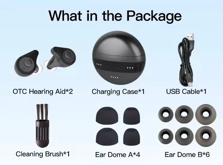 Rechargeable Bluetooth Hearing Aid with Noise Cancellation