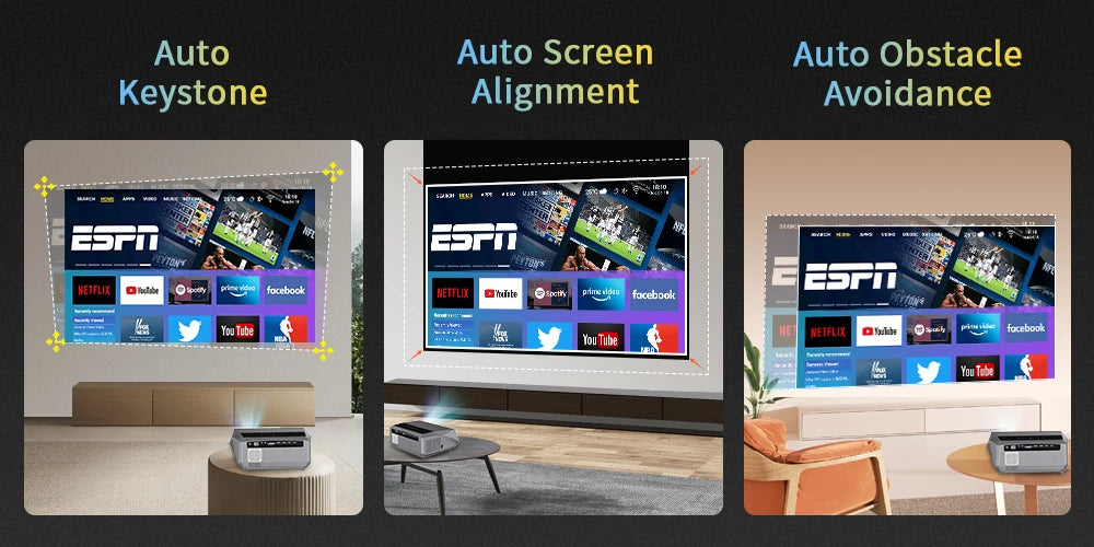 Portable 4K Home Cinema Projector Auto Focus WiFi