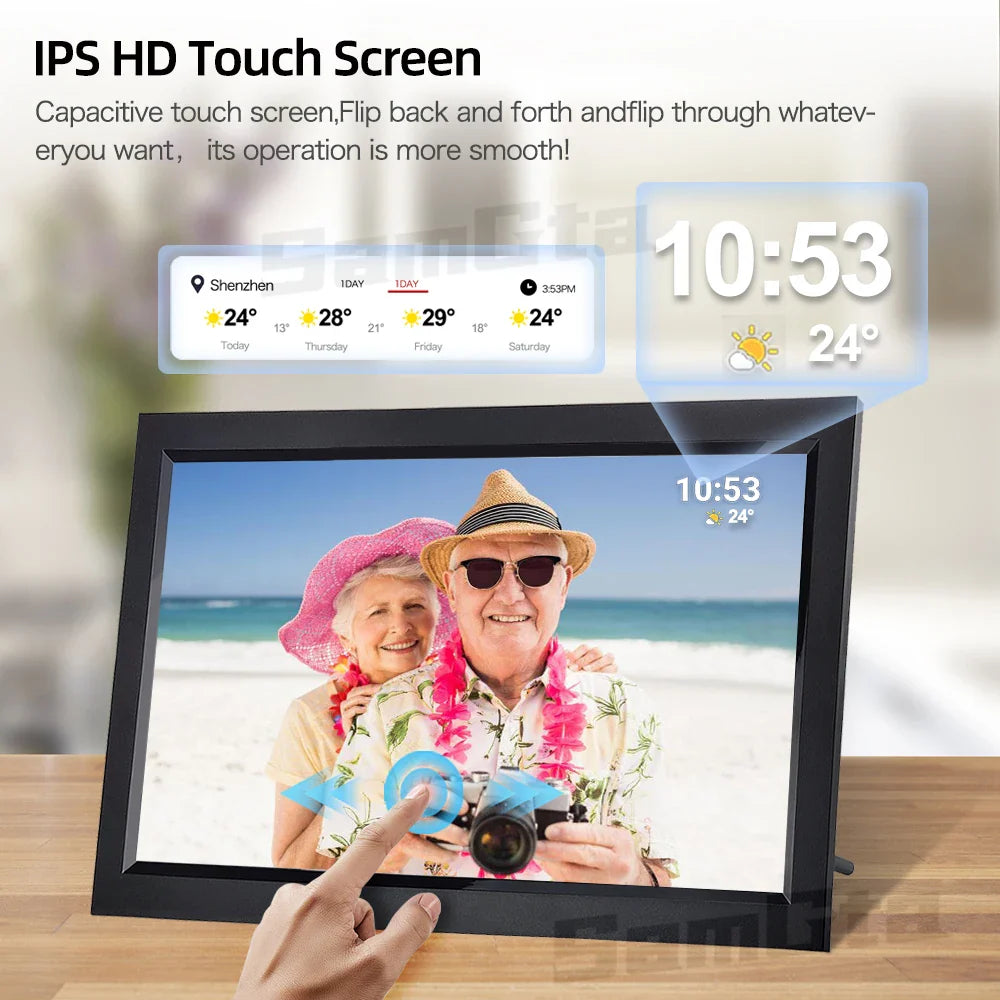 Smart 15.6" Digital Picture Frame 32GB HD Display - Black