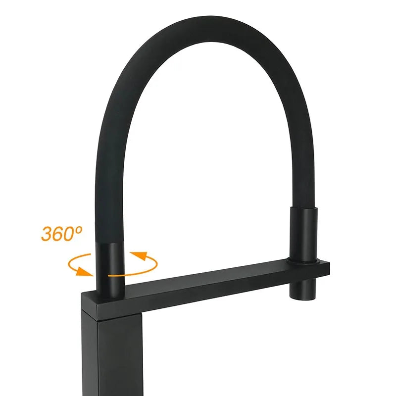 Pull-Out Swivel Kitchen Tap, Matte Black, Single Lever