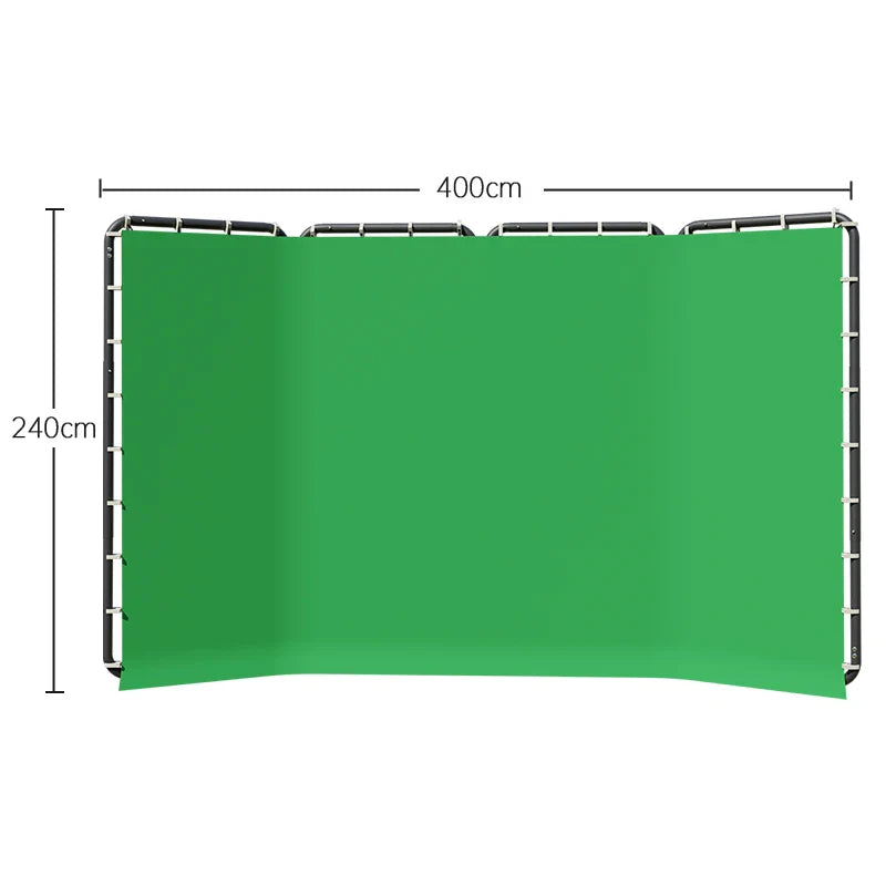 2.4x4m Foldable Green Screen Frame with Backdrop for Studio & Streaming - SH-BJQ-2440