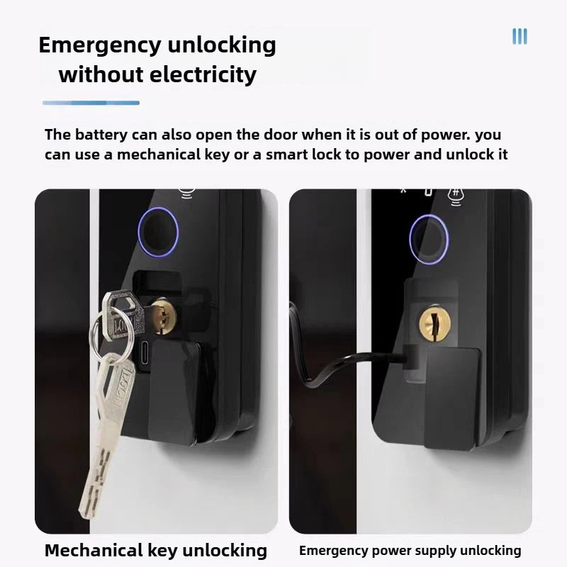 Outdoor Waterproof Smart Lock with Face, Fingerprint, Password, App Control, App Version with 1 Battery