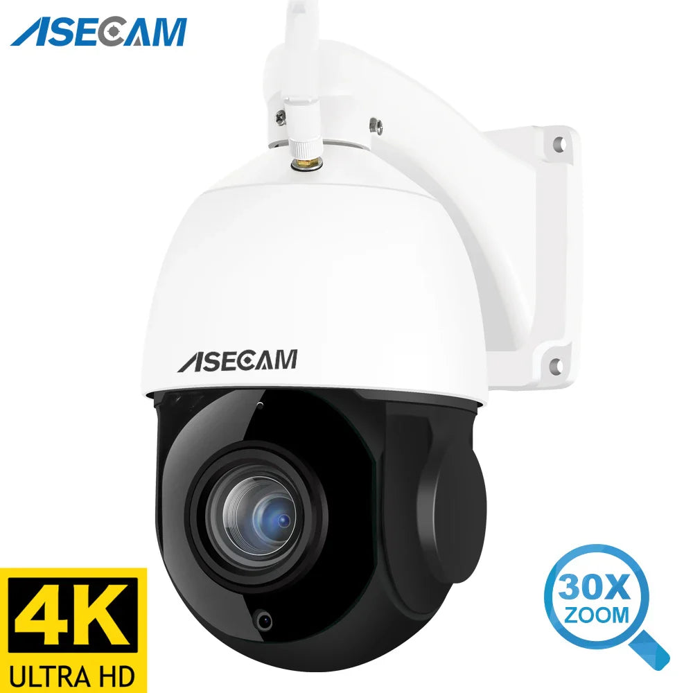 Outdoor 4K PTZ Camera 30X Zoom with Motion Alerts 8MP WIFI POE