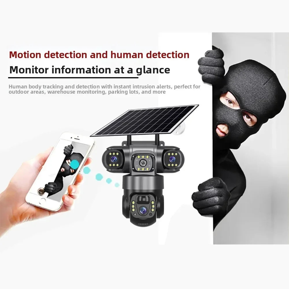 Rechargeable WiFi Outdoor Security Camera with Solar Power, HD 1080p & Auto Tracking