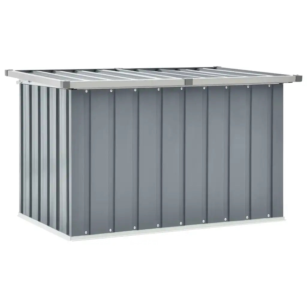 109cm Outdoor Galvanised Steel Garden Storage Box with Hinged Lid – Grey