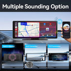 10.26" Portable Wireless CarPlay & Android Auto Screen with Touch Display Dual Camera 64G Card