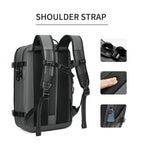 Waterproof 36–55L Travel Backpack with Vacuum Storage and Wet/Dry Separation Black