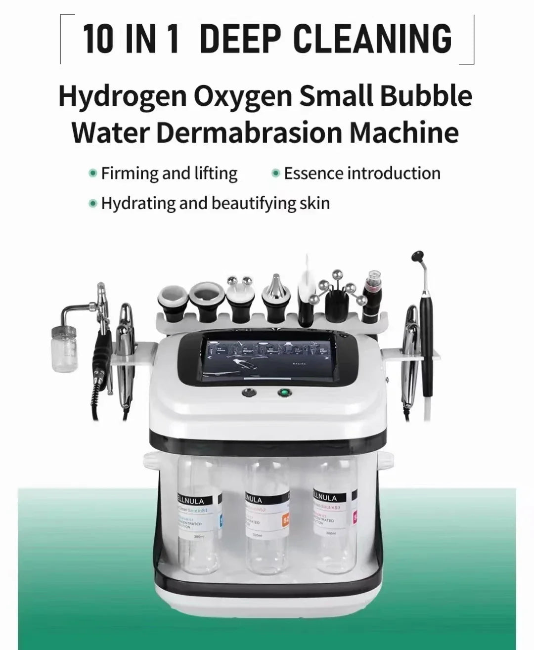 10-in-1 Hydrofacial Machine with Oxygen Peeling & Moisturizer