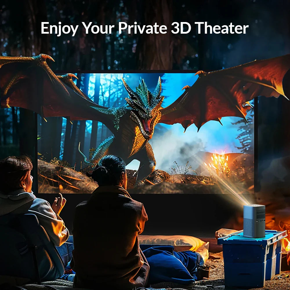 Handheld Home Theater Projector with Auto Focus & Speakers