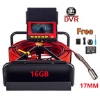 17mm Pipe Inspection Camera with 10m Cable, DVR Recorder & 4.3" Display