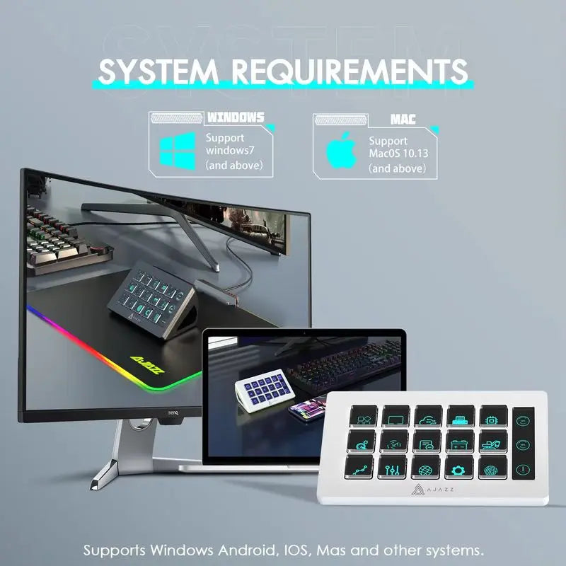 Mini Gaming Stream Deck with Versatile Side Controls Black