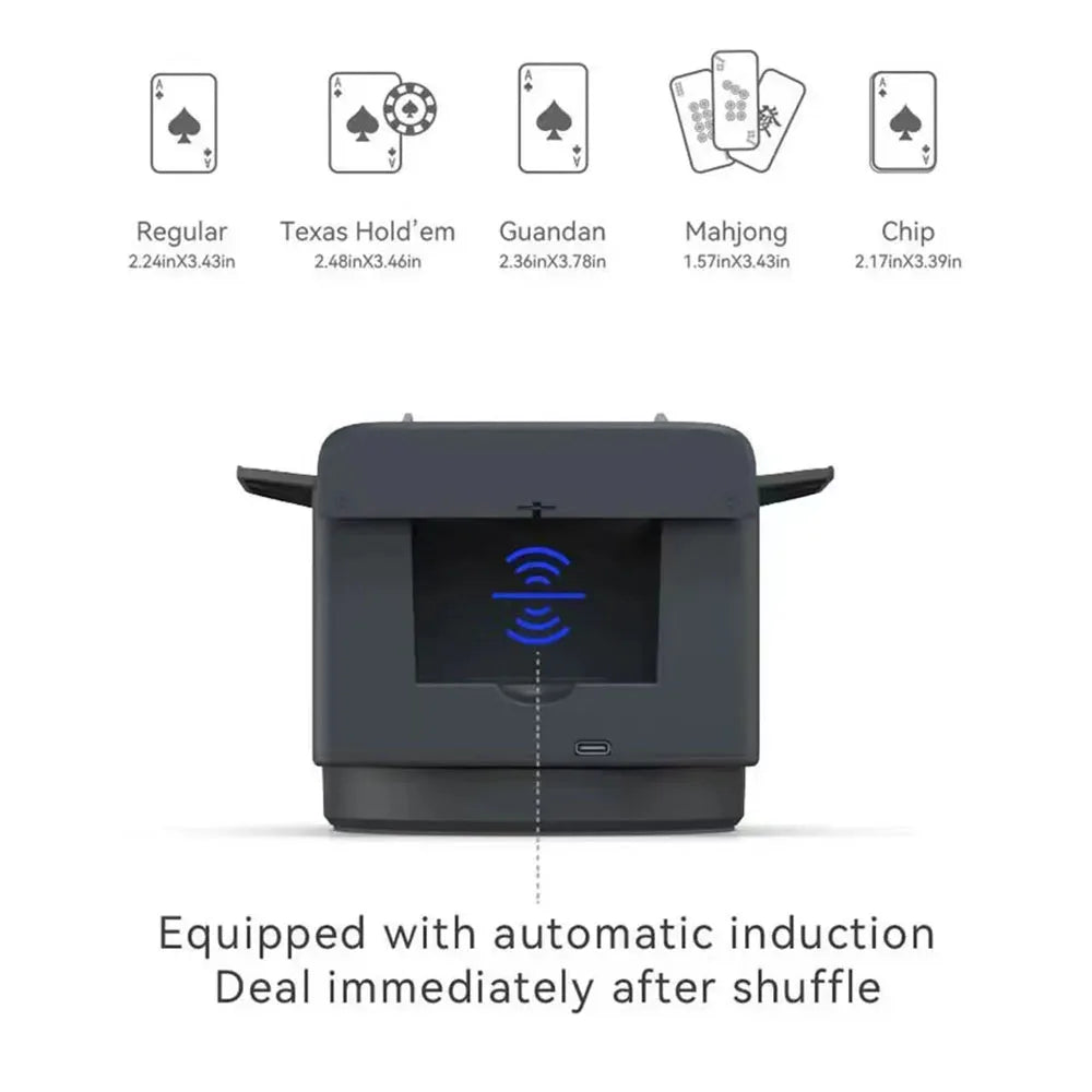 2-in-1 Automatic Card Shuffler & Dealer with 360° Rotation and Remotes – Ideal for Poker & Party Games