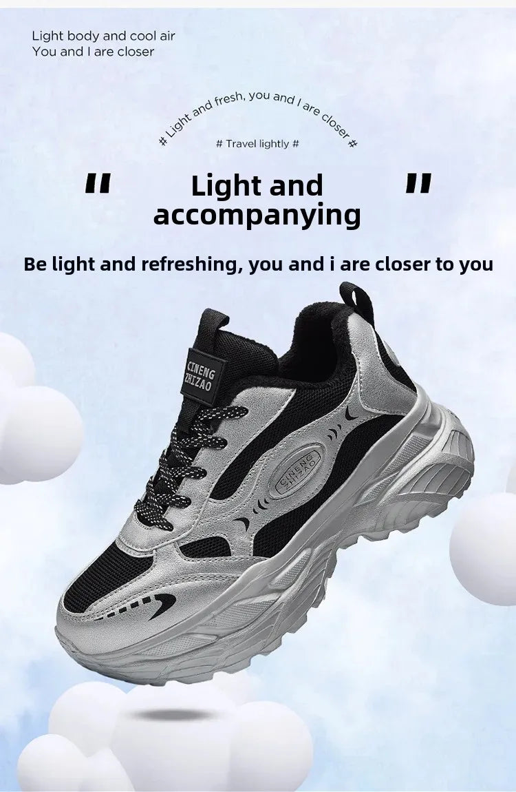 40-Silver Grey Warm Sports Shoes with Electric Massage & Vibration