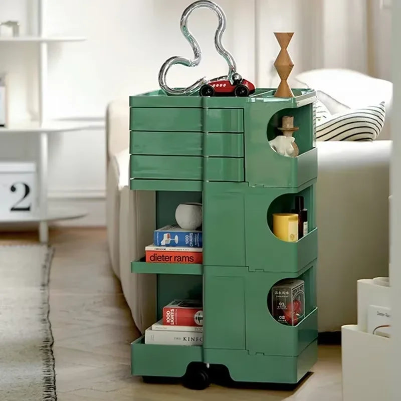 Rotating Storage Trolley with Wheels Multi-Layer Organizer Cabinet for Home & Salon