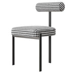 Plaid Leisure Dining Chair with Backrest Ideal for Home Use