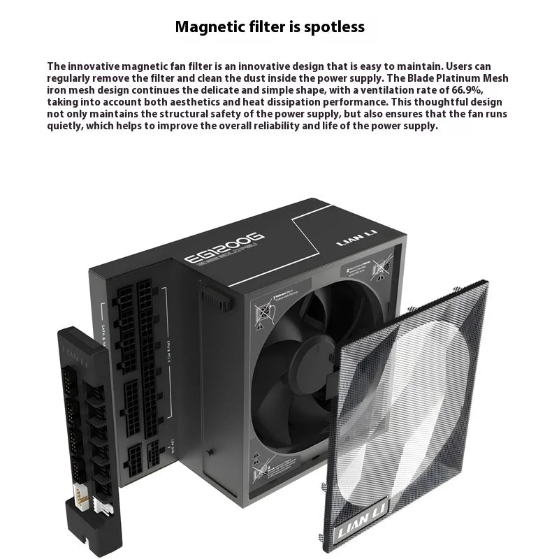 1000W Full Modular Power Supply with Gold Efficiency for Desktops - White