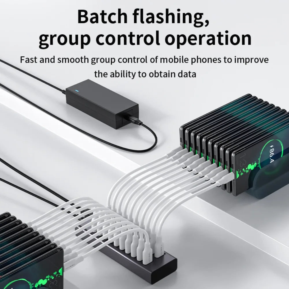 20-Port High-Speed USB Hub with 90W Power Adapter – Efficient Multi-Device Charging & Sync
