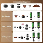 Portable Rechargeable Coffee Machine, USB Green Only USB Charging