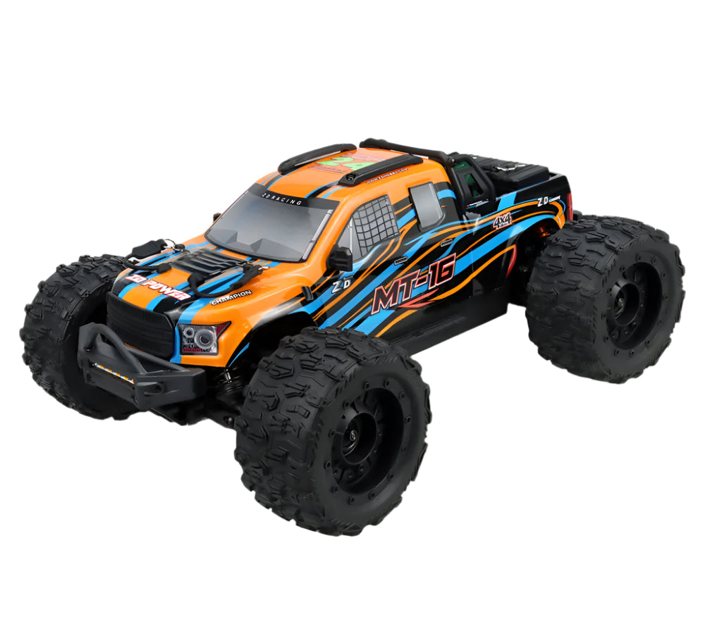 1/16 Scale 4WD Brushless RC Monster Truck – 80km/h Top Speed, Ready to Run (Orange)