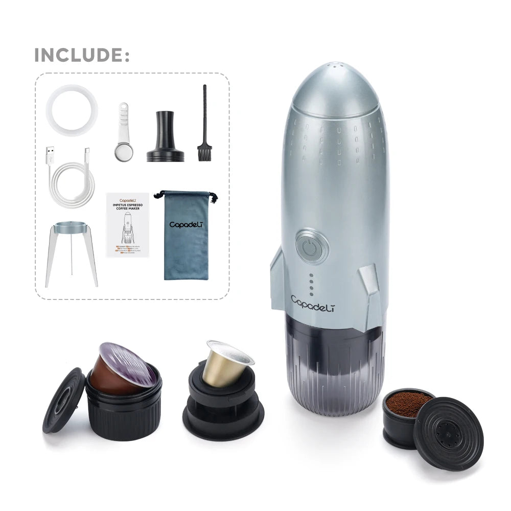 3-in-1 Portable Electric Espresso Maker for Travel & Camping