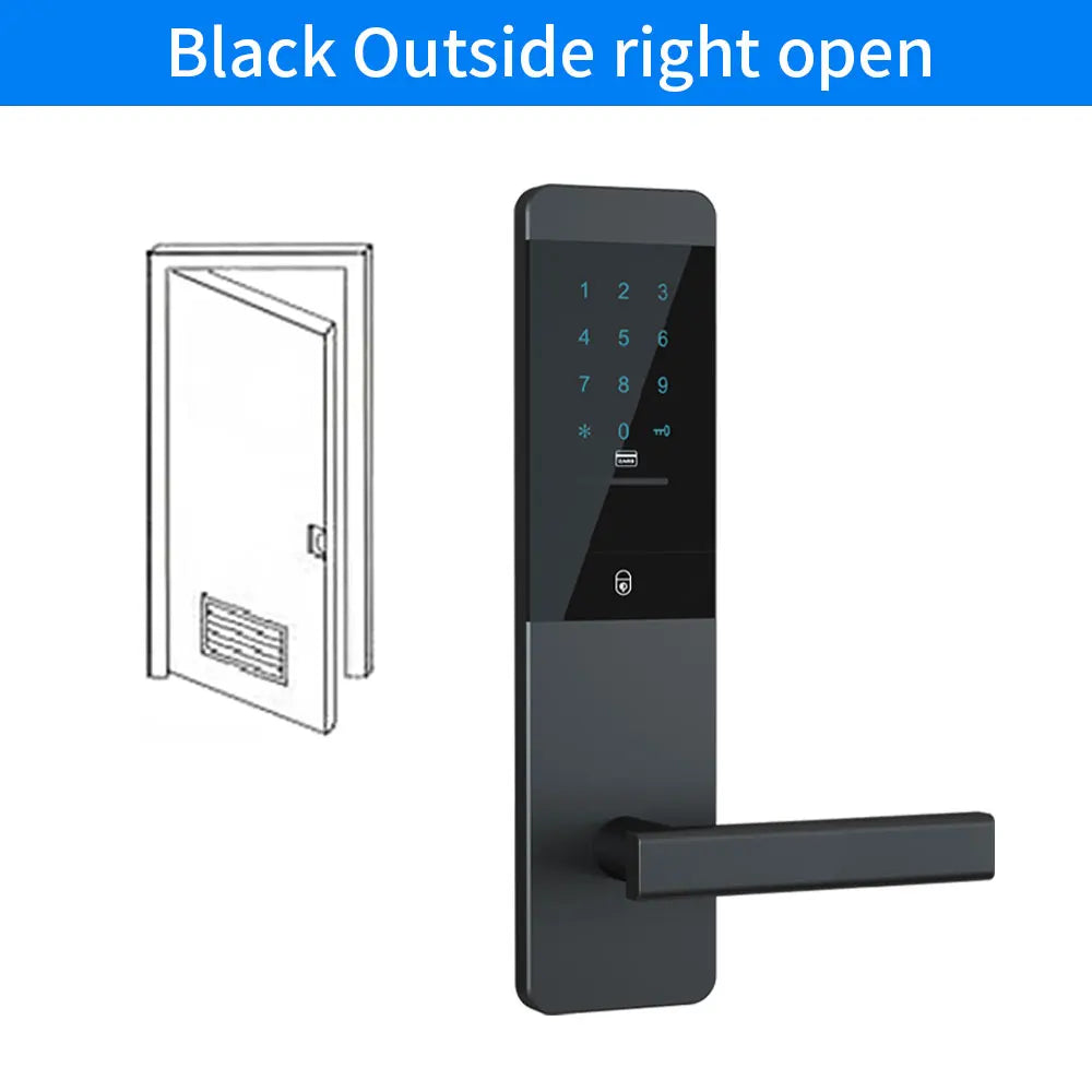 Electronic Keyless Door Lock with App, Code, Card & Mechanical Key Override