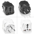Compact 3-Pin Wall Socket Adapter for International Travel Use