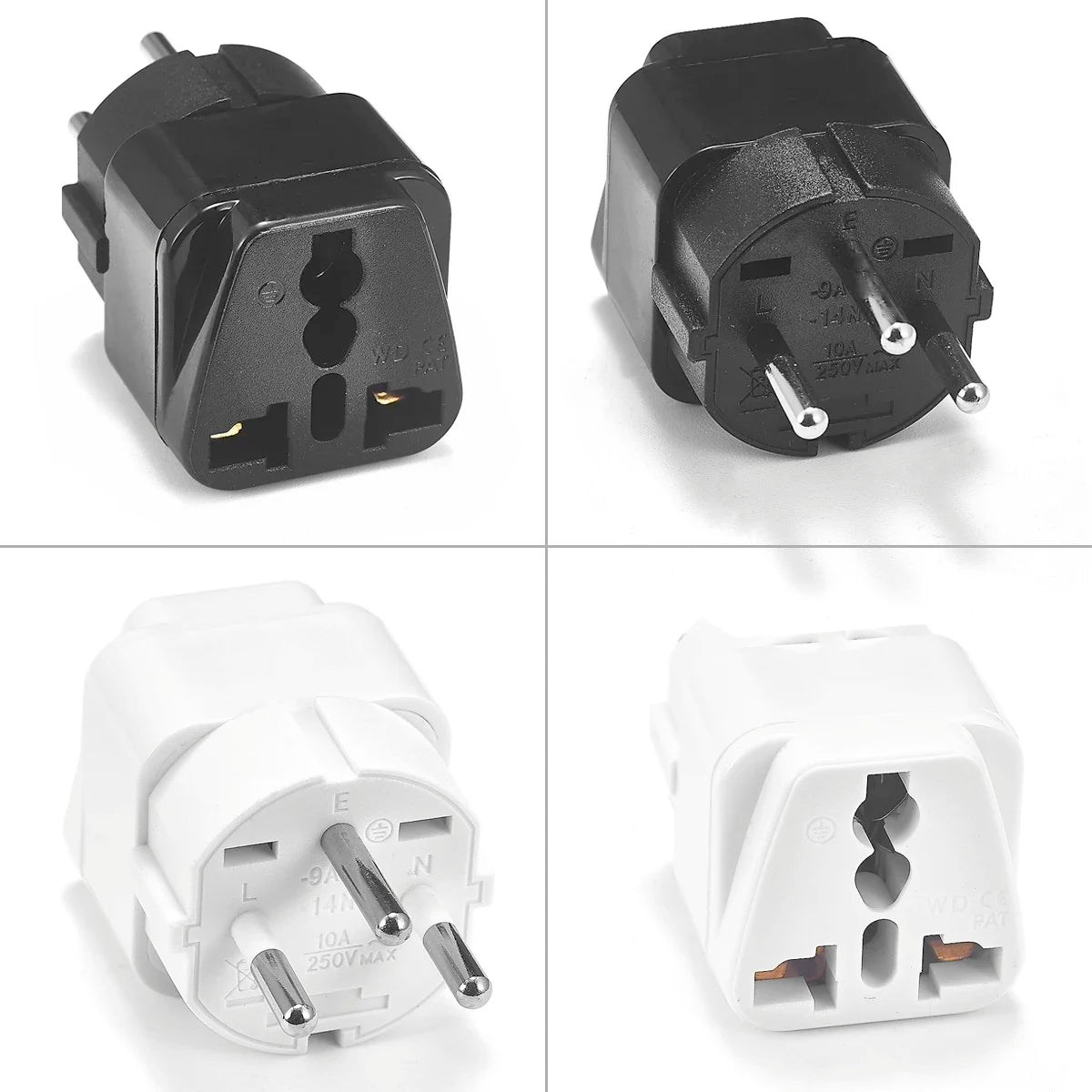 Compact 3-Pin Wall Socket Adapter for International Travel Use