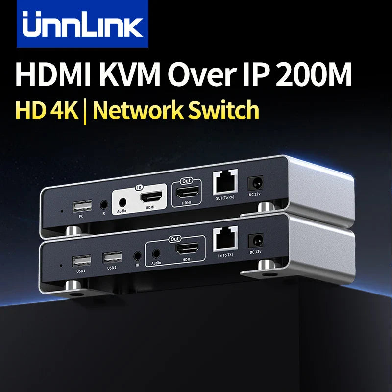 200m HDMI KVM Over Ethernet with IR and Loop-Out