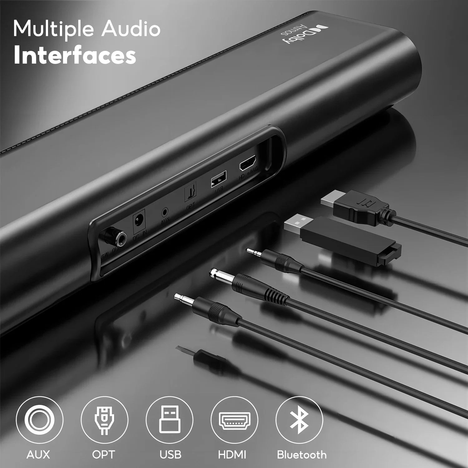 2.1 Bluetooth Soundbar with Subwoofer and HDMI Input